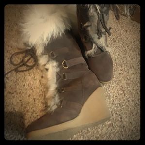 Bearpaw Suede Fur Boots